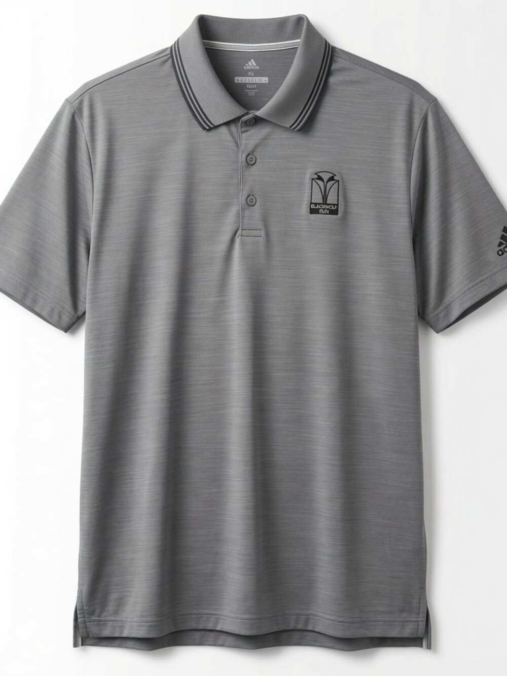 Adidas Blackwolf Run Polo Mens Sz XL Gray Space Dyed Performance Embroidered EUC